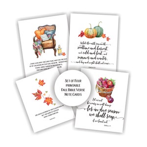 Versets bibliques d'automne imprimables | Cartes de correspondance d'automne imprimables | Cartes de notes versets bibliques | Jeu de cartes imprimable | Citations d'automne imprimables | Cartes