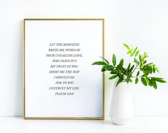 Printable | Let The Morning Bring Me Word | 8.5 x 11 | 5x7 | Bible Verse Printable Wall Decor | Modern Minimal Bible Verse Wall Decor | Card