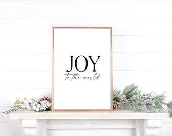 Printable Christmas Wall Decor | Joy To the World Printable | Christmas Printable | 8x10, 16x20 JPG and PDF | Christmas Hymn Printable |