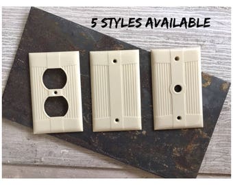 Case of 25 NOS Vtg Brown Sierra Single Switch Wall Plate Cover Ribbed Bakelite