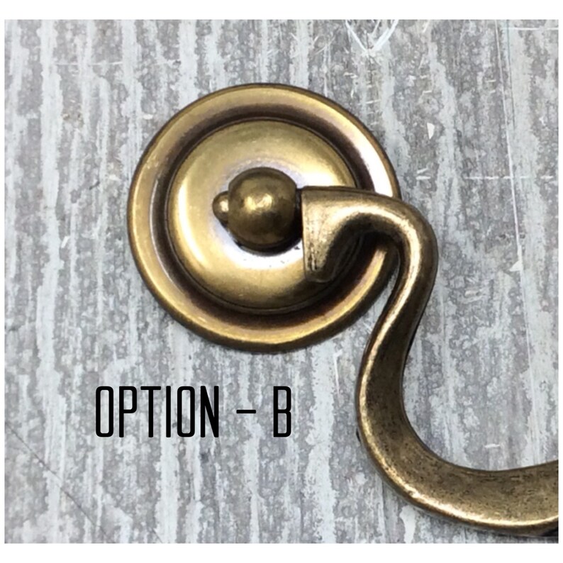 ANTIQUE Drawer Pull SOLID Brass Bail /& 3 Washer End Options KBC