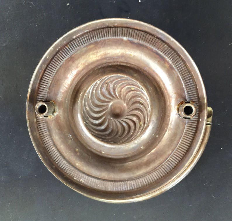 Antique Drawer PULL Keeler Brass Round Swirl Hepplewhite Etsy