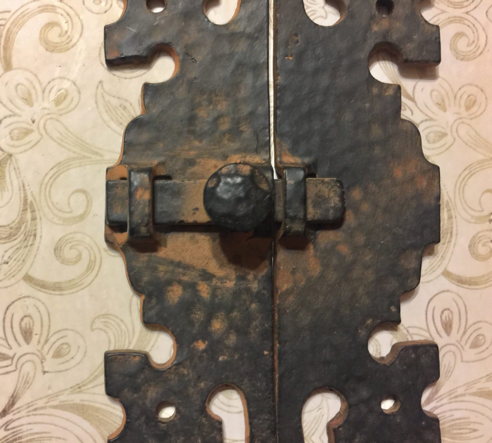 Door Latch AMAZING Vintage HAMMERED Black & Copper Etsy