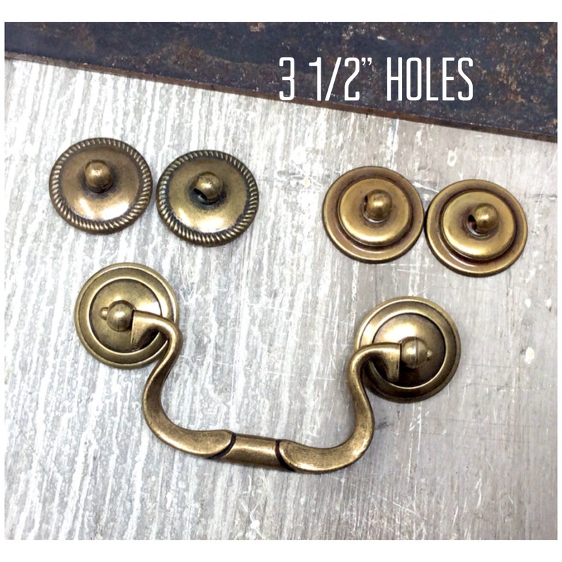 ANTIQUE Drawer Pull SOLID Brass Bail /& 3 Washer End Options KBC