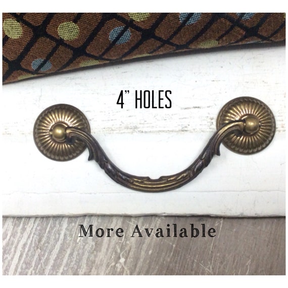 Drawer Pull Vintage Solid Brass Bail K4978 Washers Kbc Etsy