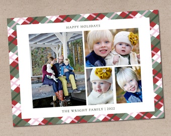 Printable or Printed Holiday Card // Knit Photo Holiday Card // 5x7 Flat Holiday Card