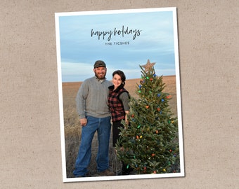 Printable or Printed Holiday Card // Simple Holiday Photo Card // 5x7 Flat Holiday Card