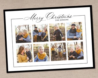 Printable or Printed Holiday Card // Eight Up Photo Holiday Card // 5x7 Flat Holiday Card