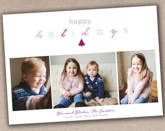 Printable or Printed Holiday Card // Berry Holiday Card // 5x7 Flat Holiday Card