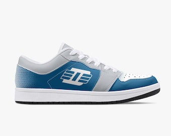 Detroit Lions Inspired Low-Top Leather Sneakers - Blue