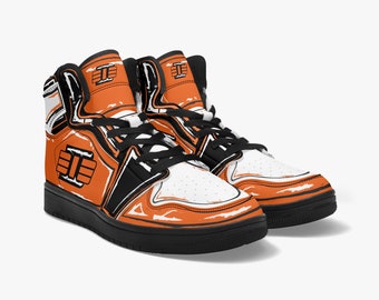 Detroit 313 Comitoon Orange with Black-sole High Top Sneakers
