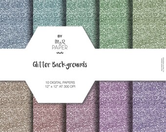 Glitter digital paper: "Glitter Backgrounds" – scrapbooking - perfect for your creative projects like invites, cards - Instant Download