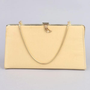 Vtg 50er 60er Jahre Gelbgold Clutch Abendtasche