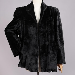 VTG 1940-50 年代 ブラック ショート ムートン コート | M-L
