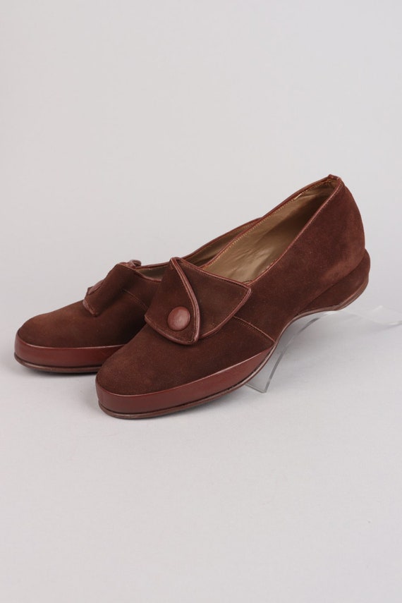 VTG 1940s Brown Suede Shoes DEADSTOCK | 36.5EU (3.