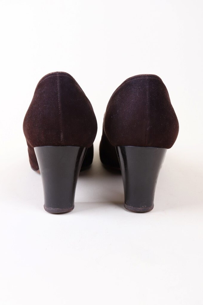 Vintage 30s 40s Dark Brown Suede Pumps Size 35EU / 3UK / 5US Etsy