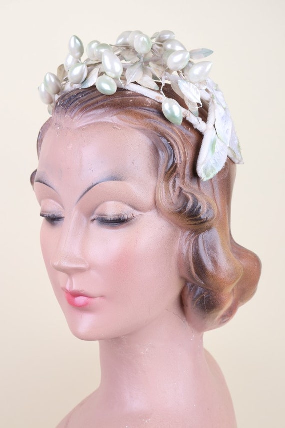 Green Berry Topped 50s 60s Headband Hat Bridal Party Etsy