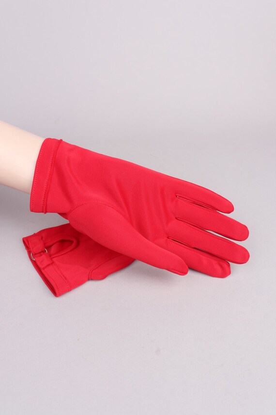 Vtg 1960s Fuchsia Pink Wrist Gloves | 7.5 (M) - image 5