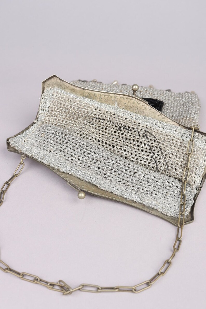 Antique 1920s Glass Micro Beaded Metal Frame Handbag - Etsy Canada