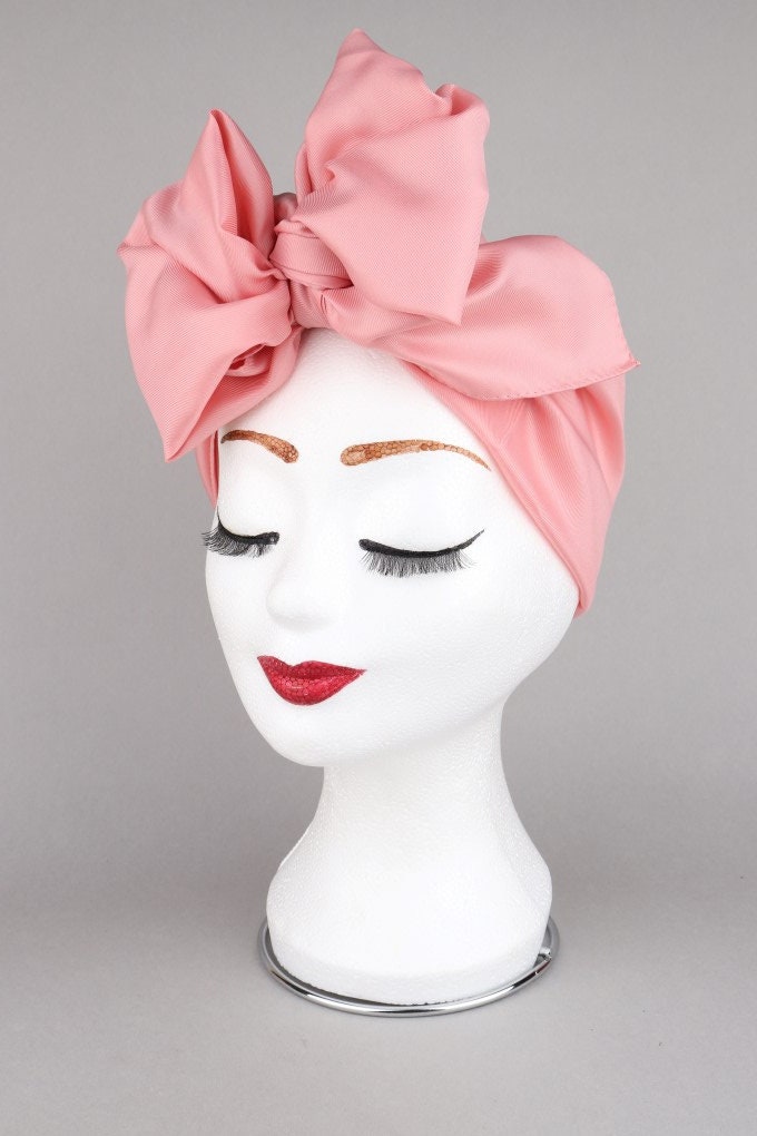 Vtg Turban Style Head Scarf Baby Pink 7 colors available Etsy