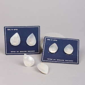Vtg 1930s - 40s Mother of Pearl Art Deco Clips