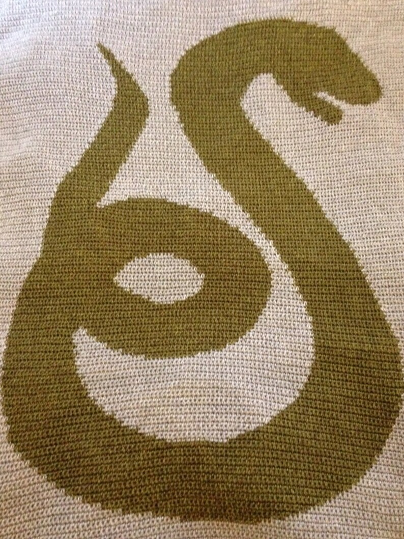 Slytherin Snake Throw Blanket Crochet Pattern Etsy