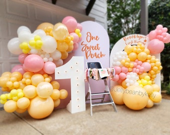 ONE Sweet peach balloons garland décor colors 130PCS Premium Balloon Garland