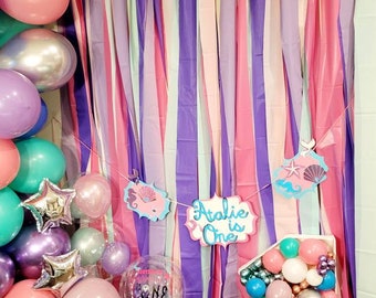 Mermaid underwater Banner Custom Made Vinyl Backdrop. Theme Birthday Party Wall Backdrop, Photo Prop, Photo Backdrop,