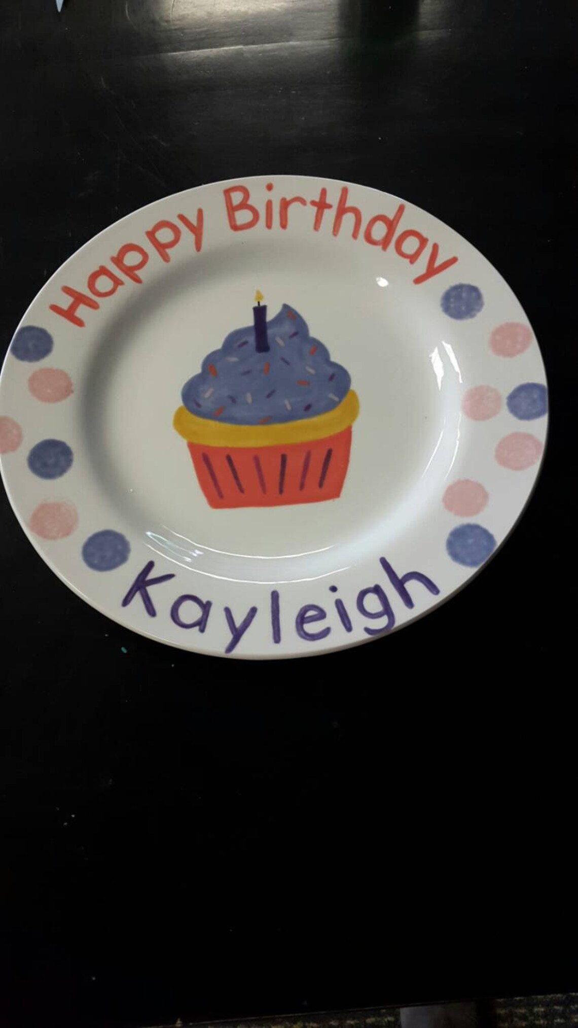 Hand Painted Happy Birthday Plate Personalized Happy Etsy