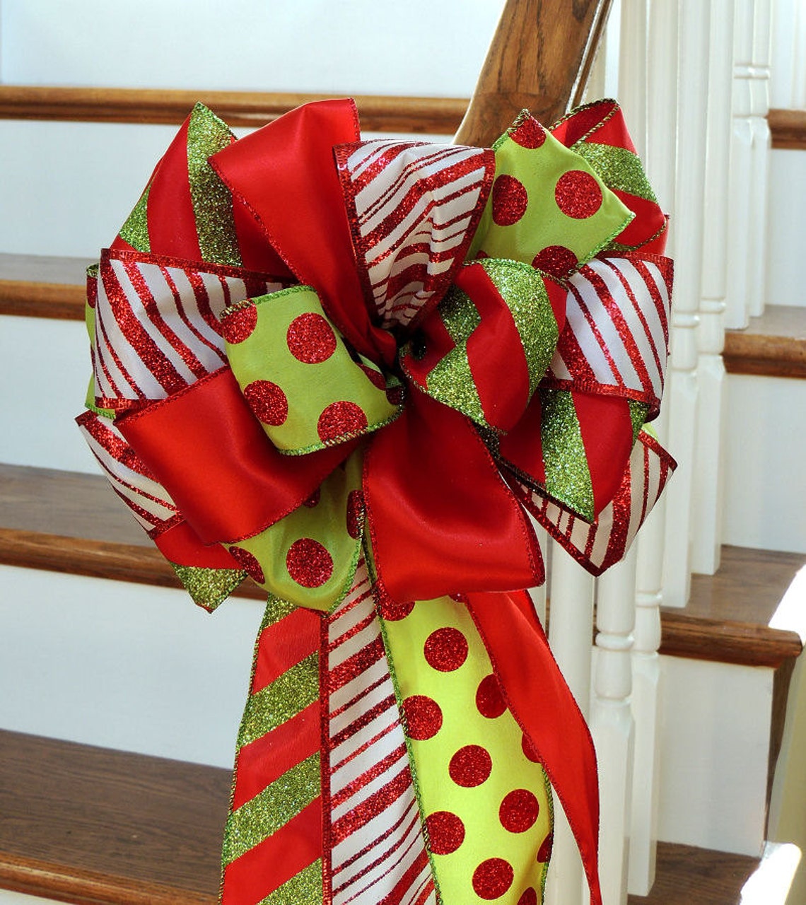 Christmas Tree Topper Bow Large Tree Topper Bow Christmas Etsy UK