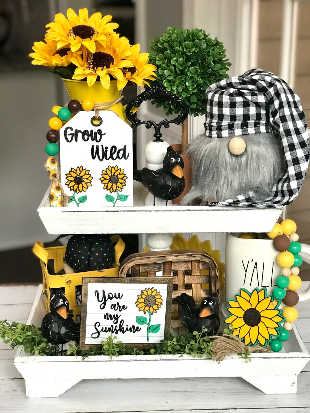 Sunflower 3D Wood Signs/tiered Tray Decor - Etsy