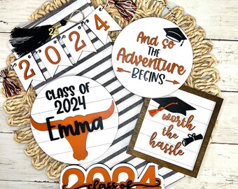 Customizable Graduation Tiered Tray Signs and Decor