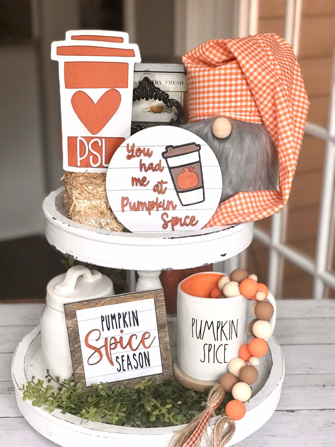 Pumpkin Spice Tiered Tray 3D Wooden Signs - Etsy