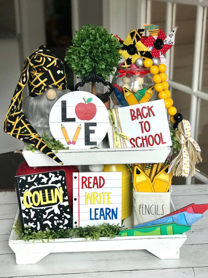 Back to School Tiered Tray Decor // Back to School Tiered Tray image 0