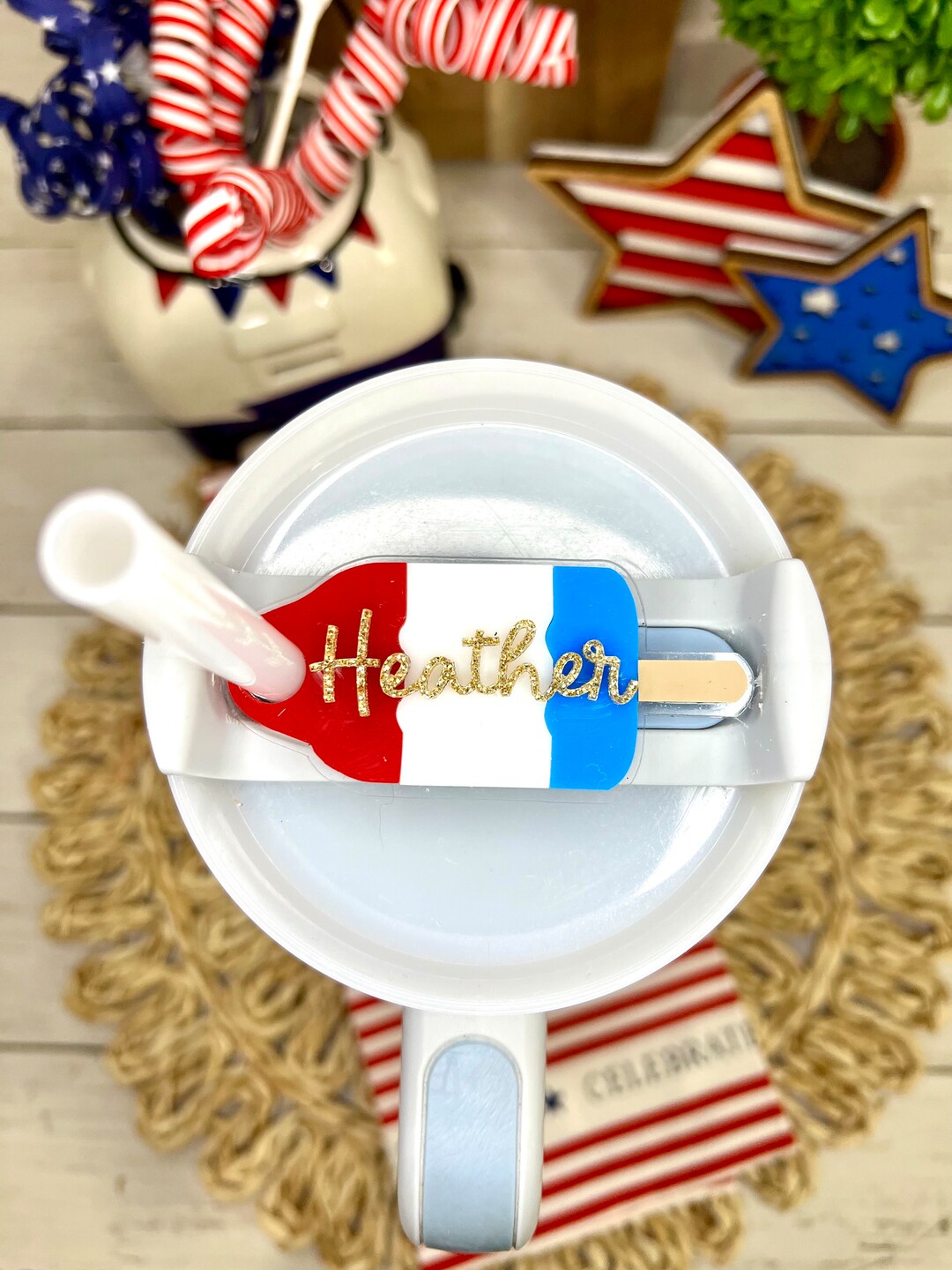 Bombpop 4th of July Stanley Topper, Patriotic Stanley Tag, America ...