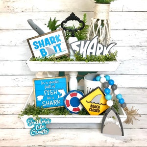 Shark Tiered Tray Signs // Shark Tiered Tray Decor