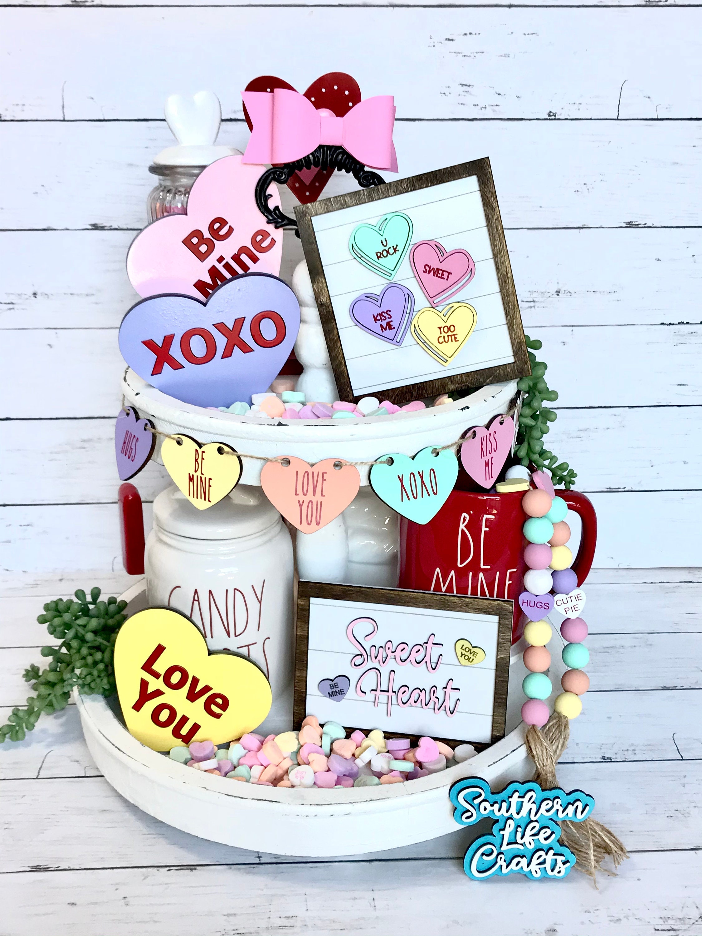 Conversation Heart Tiered Tray Signs Tiered Tray Decor Etsy