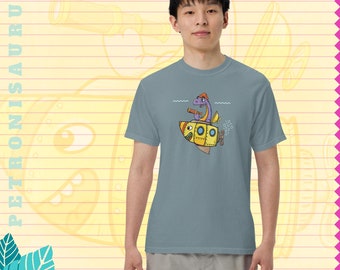 Brontosaurus in a Submarine - Unisex garment-dyed heavyweight t-shirt