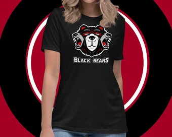 3-Headed Black Bear Sports Mascot - Women's Relaxed T-Shirt