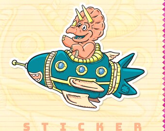 3" Trice-Raa-ocket Vinyl sticker