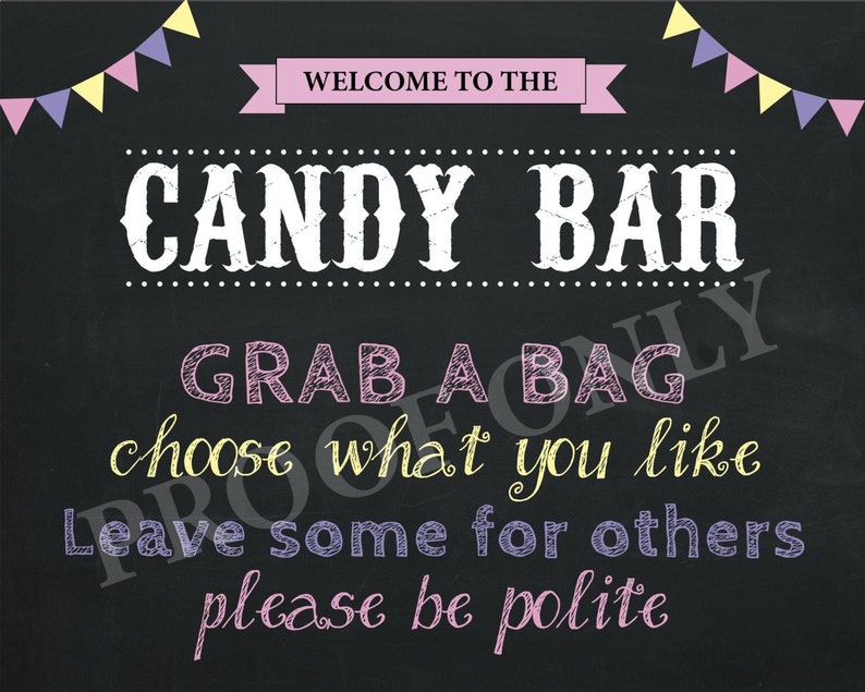 Lolly Buffet Candy Bar signe affiche prêt à imprimer & | Etsy