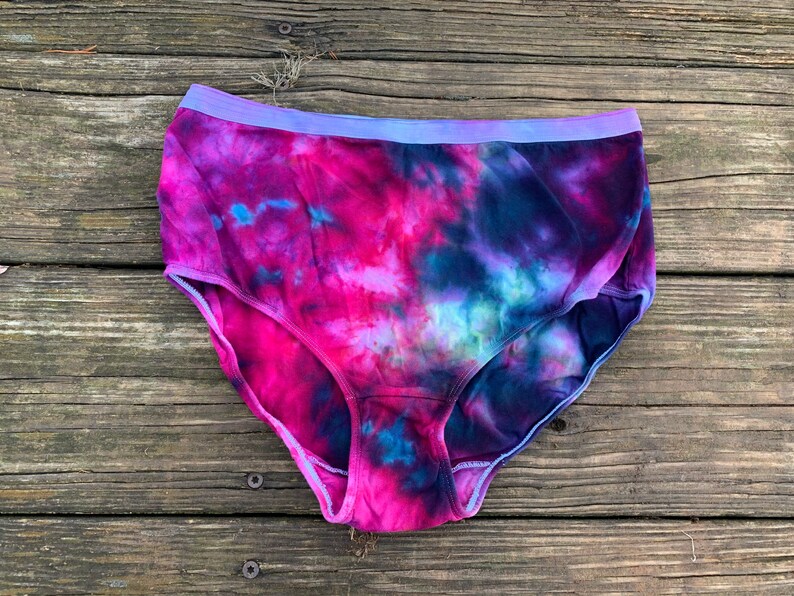 The best fitting panties in the world tie dye underwear tie dye panty Size 3XL pink and purple ice dyed panties chonies Drawers