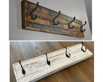 Rustic Coat Rack, Barnwood, Entryway, Towel Hooks, Hooks, Tobacco Lath, Distressed Wood, Country, Primitive