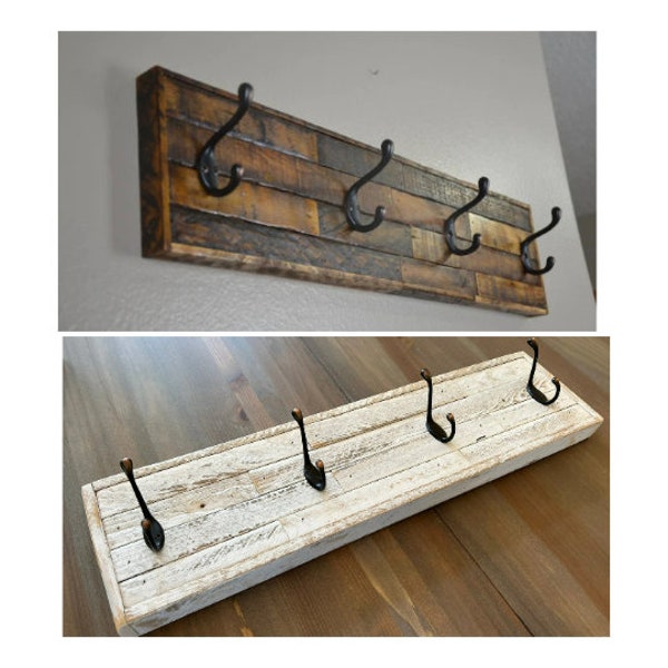 Rustic Coat Rack, Barnwood, Entryway, Towel Hooks, Hooks, Tobacco Lath, Distressed Wood, Country, Primitive