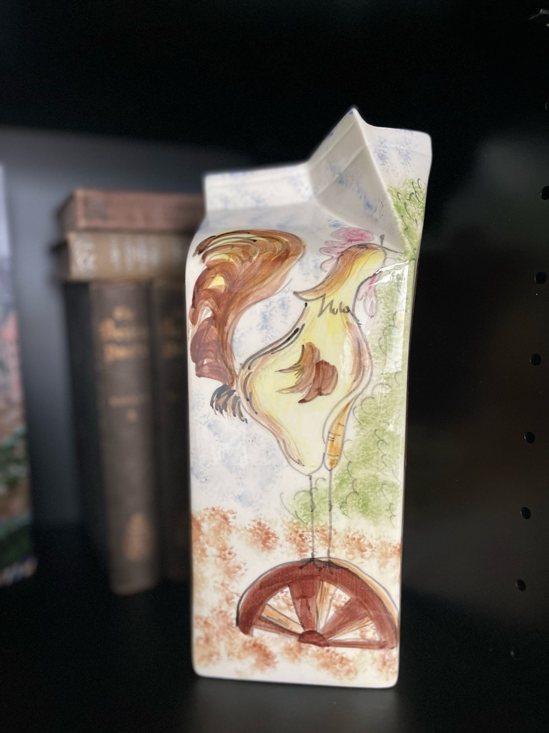 Vintage Ceramic Milk Carton, Ceramic Milk Carton, Hand Crafted Milk