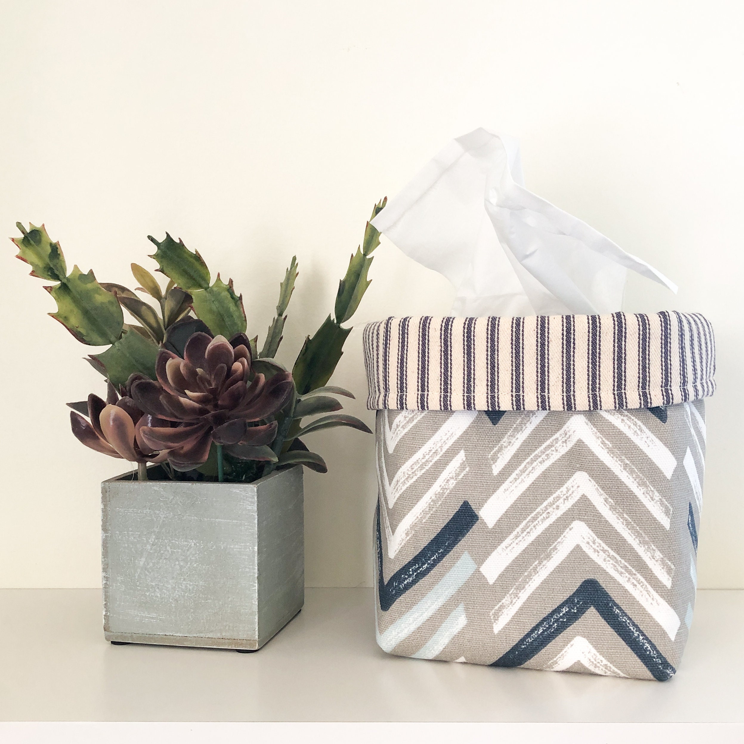 Cesta de almacenamiento de tela cesta de tela pequeña cesta | Etsy