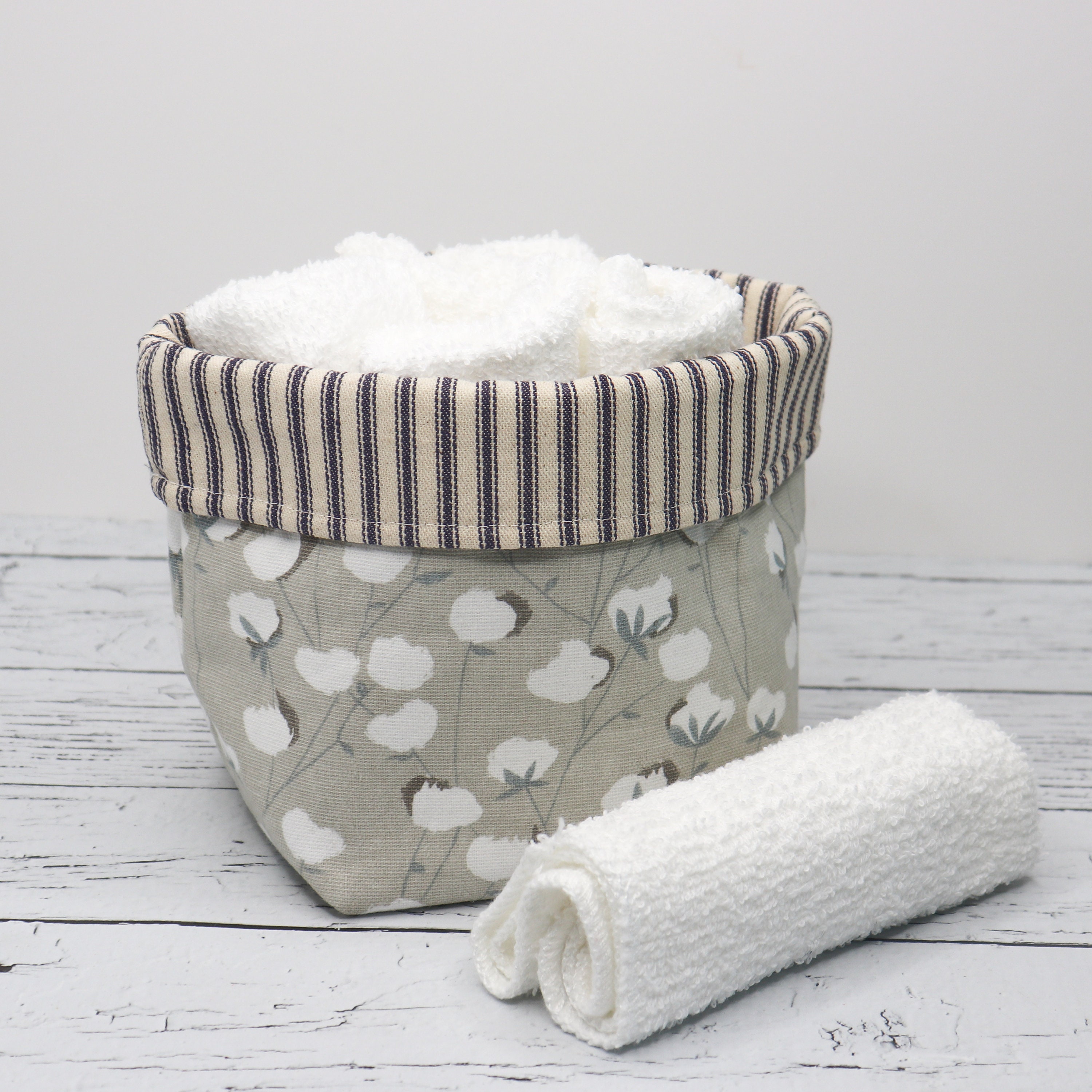 Cesta de almacenamiento de tela cesta de tela pequeña cesta | Etsy