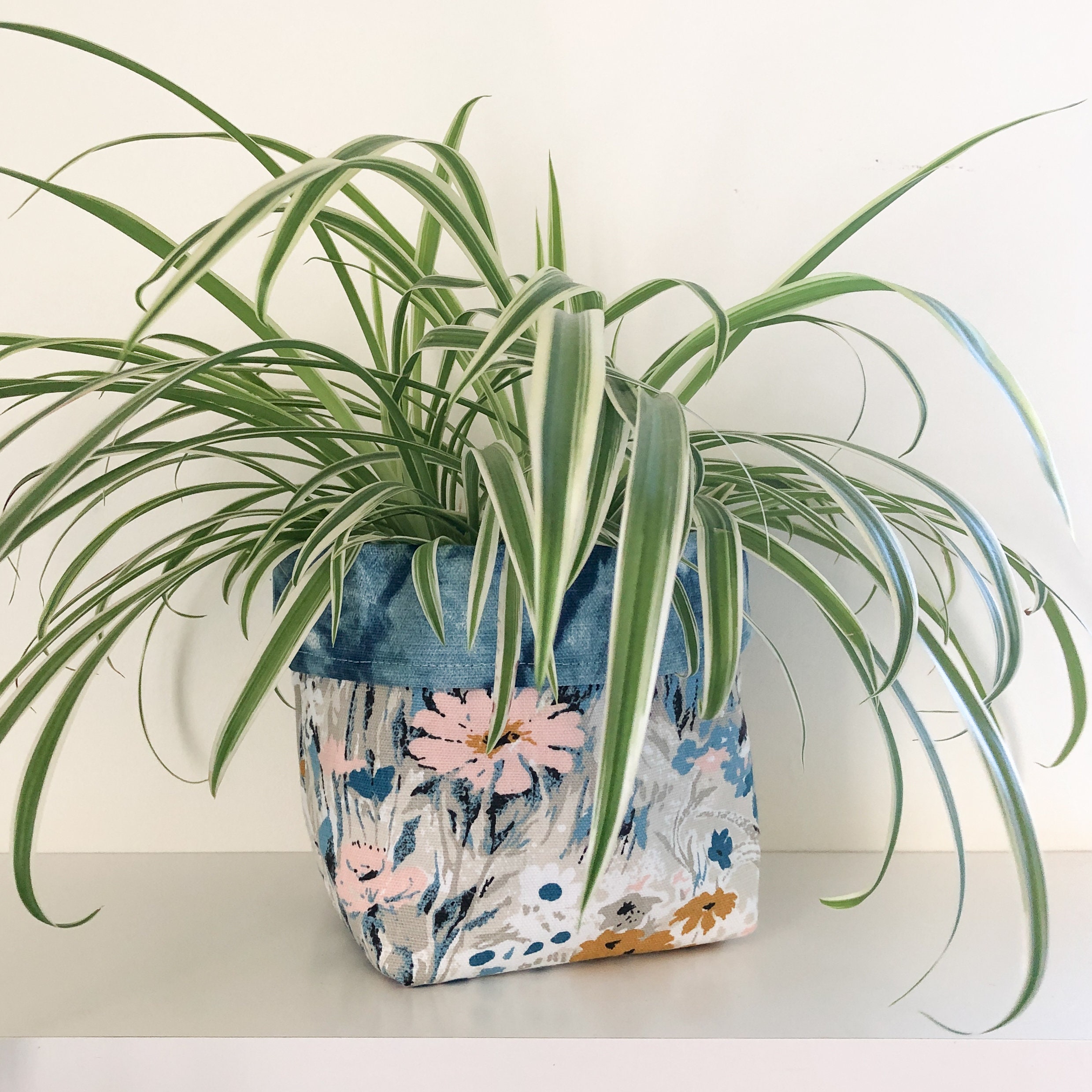 Cesta de almacenamiento de tela cesta de tela pequeña cesta | Etsy