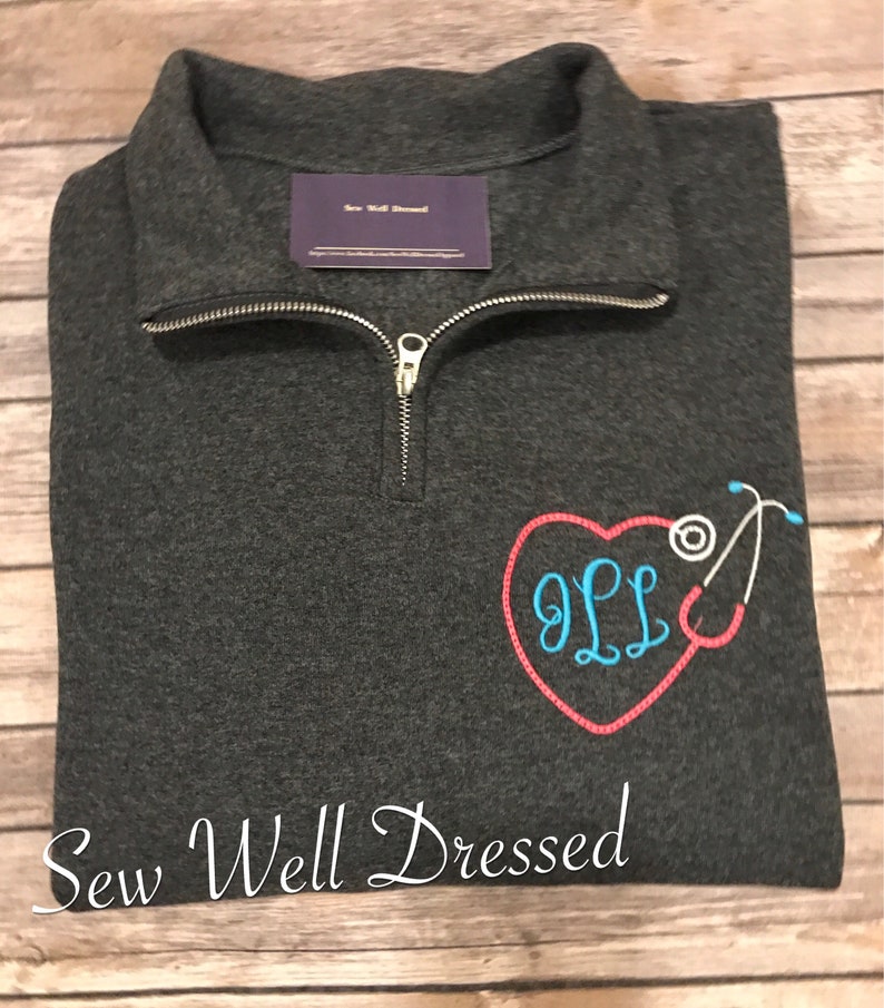 Monogrammed Nursing Quarter Zip Sweatshirt / 1/4 Zip Nurse Etsy