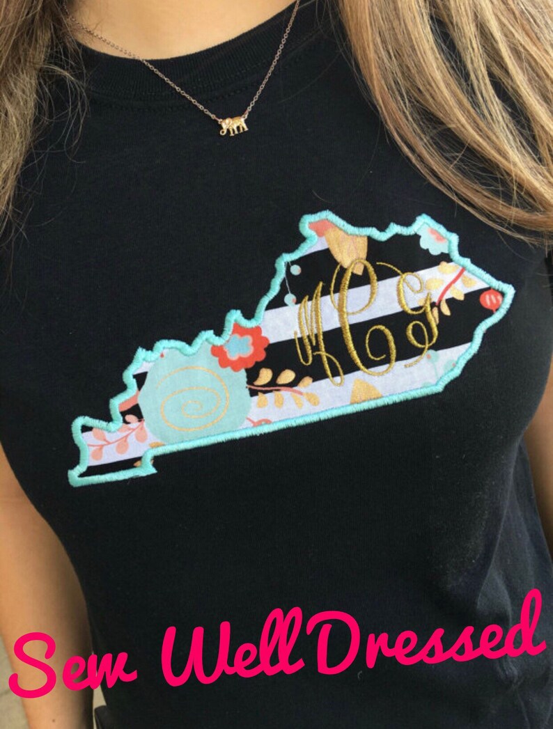Monogrammed Kentucky Shirt / Floral Kentucky shirt / Kentucky Etsy